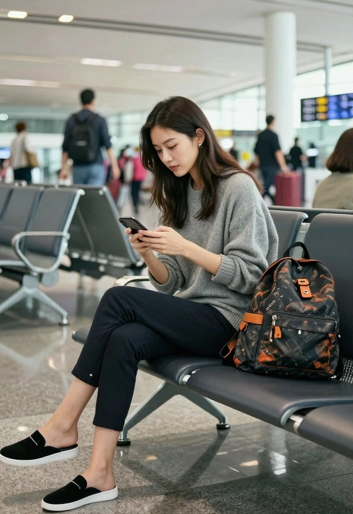 14 Adibreak Pants Outfit Ideas For Women - 10. Travel-ready Comfort 1