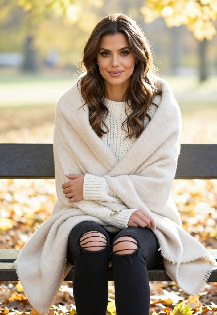 14 Black Ripped Jeans Outfit Ideas For Women - 3. Cozy Knit Sweater for Chillier Days 1