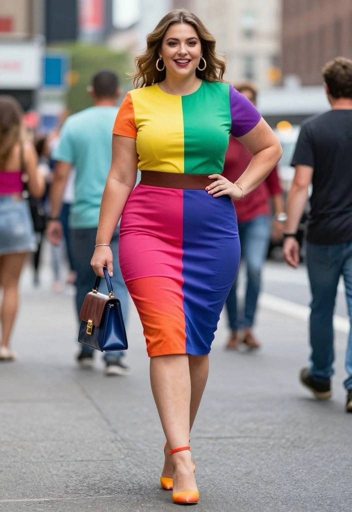 14 Bodycon Dress Outfit Ideas That Highlight Curves - 11. Color Block Chic 1