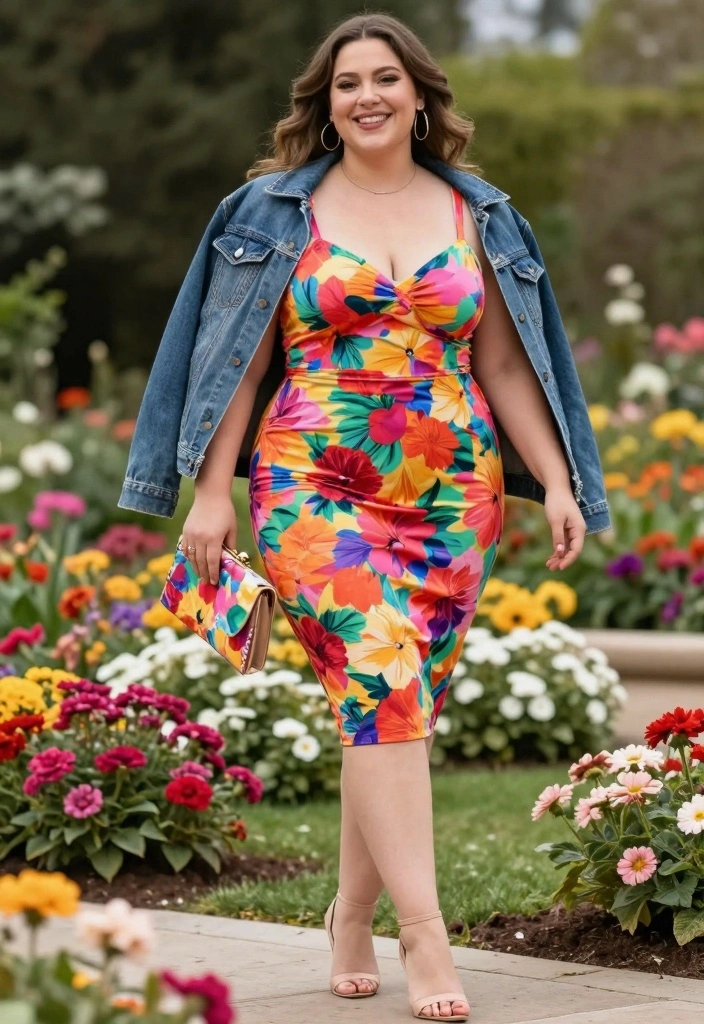 14 Bodycon Dress Outfit Ideas That Highlight Curves - 2. Floral Fun 1