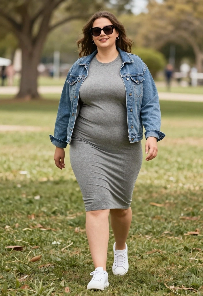 14 Bodycon Dress Outfit Ideas That Highlight Curves - 5. Casual Cool with T-shirts 1