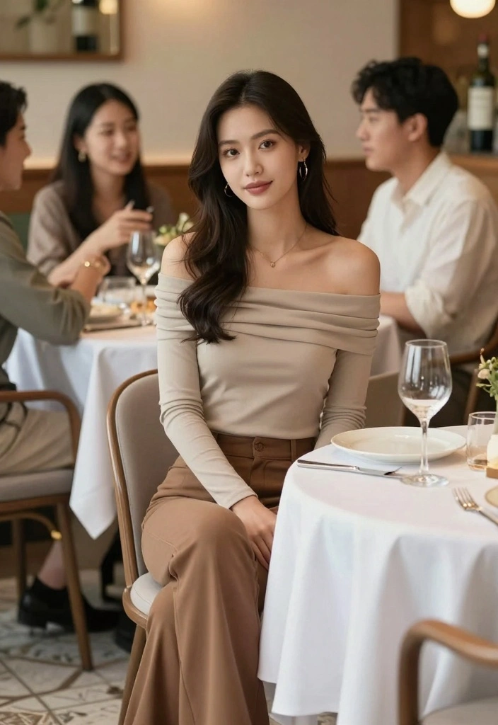 14 Brown Flare Pants Outfit Ideas For Women - 9. Cozy Night Out 1