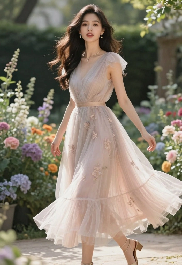 14 Classy Flare Dress Outfit Ideas For Special Events - 13. Elegant Tulle Flare Dress 1
