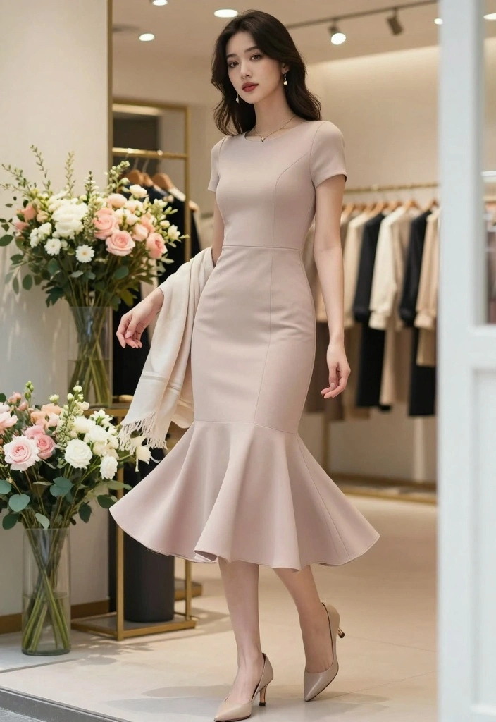 14 Classy Flare Dress Outfit Ideas For Special Events - 5. Elegant Tea-Length Flare Dress 1