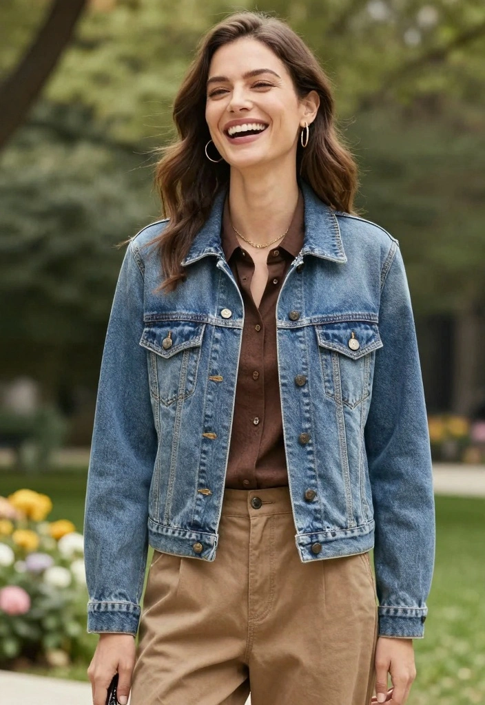 14 Elegant Jeans Outfit Ideas for Women - 13. Layering with a Denim Jacket 1