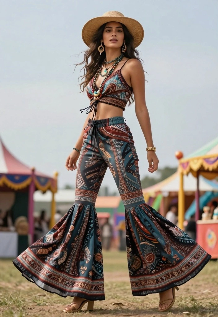 14 Jason Aldean Concert Outfit Ideas For Women - 14. Bohemian Style with Flared Pants 1