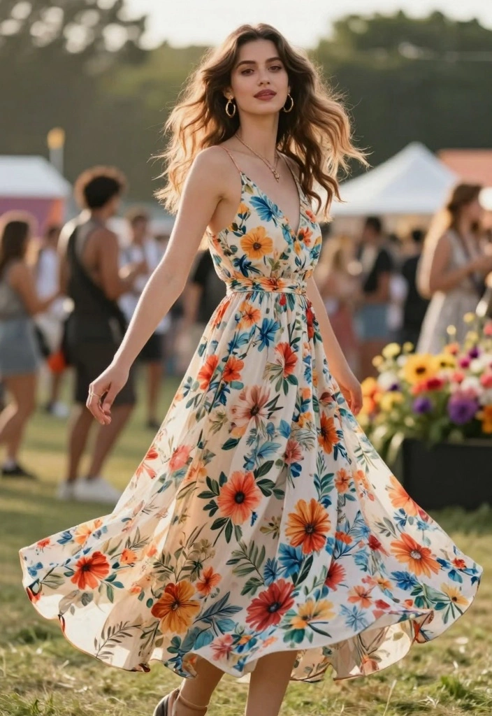 14 Jason Aldean Concert Outfit Ideas For Women - 2. Floral Maxi Dress 1
