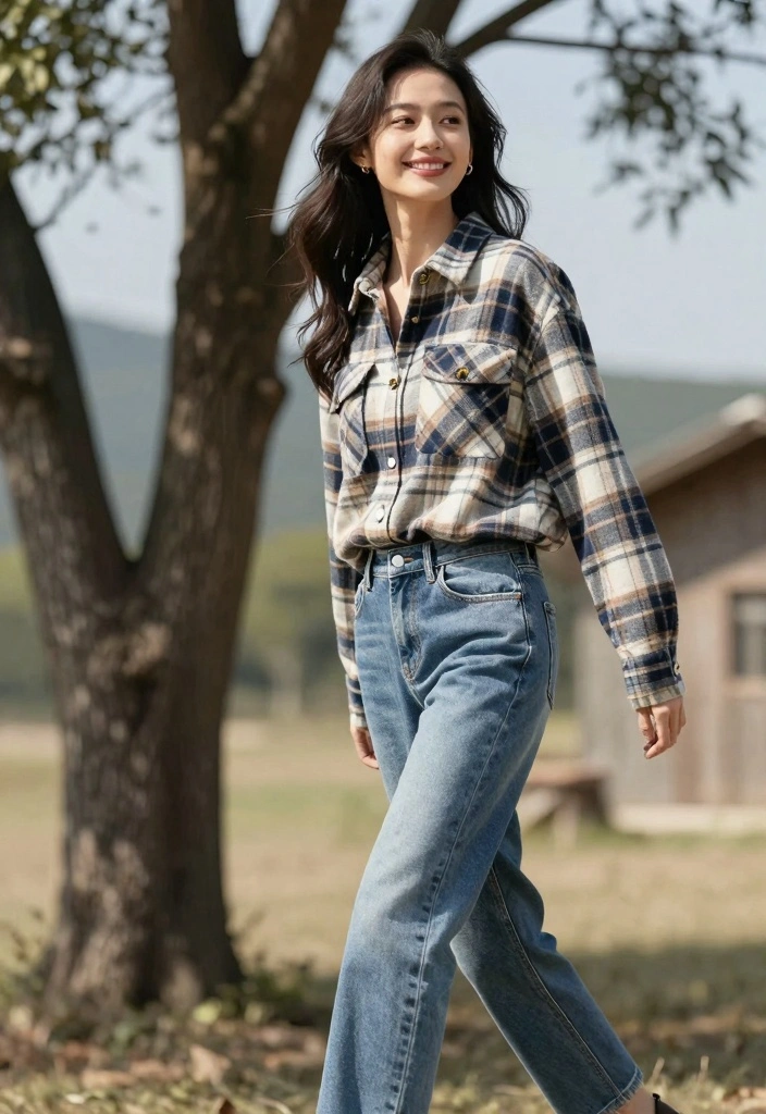 14 Ksubi Jeans Outfit Ideas For Women - 10. Ksubi Jeans with a Flannel Shirt 1