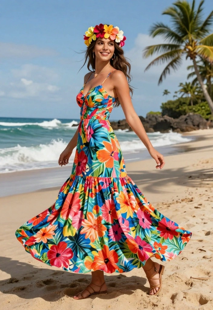 14 Luau Party Outfit Ideas for Women - 1. Flirty Floral Maxi Dress 1