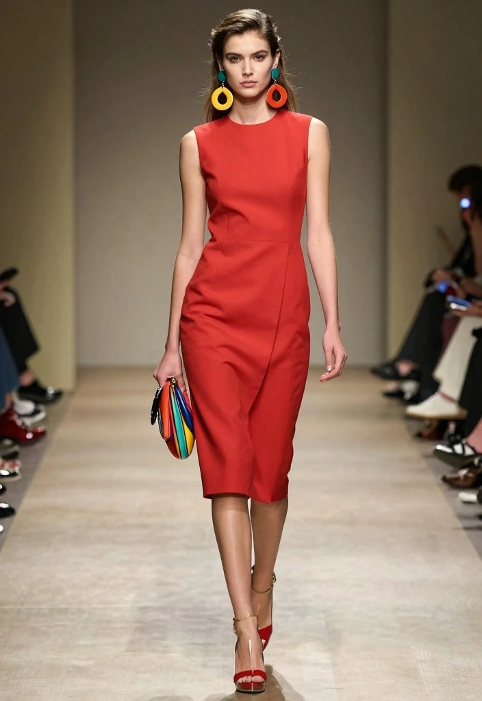 14 Red Night Dress Outfit Ideas That Turn Heads - 14. Statement Red Dress with Accessories 1