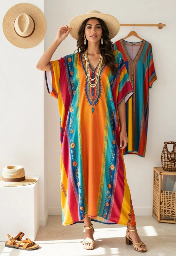 14 Sustainable Birthday Party Outfit Ideas For Women - 10. Colorful Kaftan 1