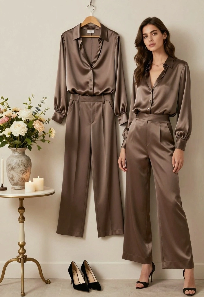 14 Sustainable Birthday Party Outfit Ideas For Women - 4. Eco-Friendly Party Pants and Blouse 1