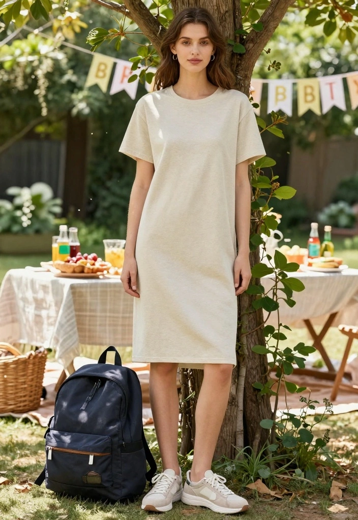 14 Sustainable Birthday Party Outfit Ideas For Women - 5. Organic Cotton T-Shirt Dress 1