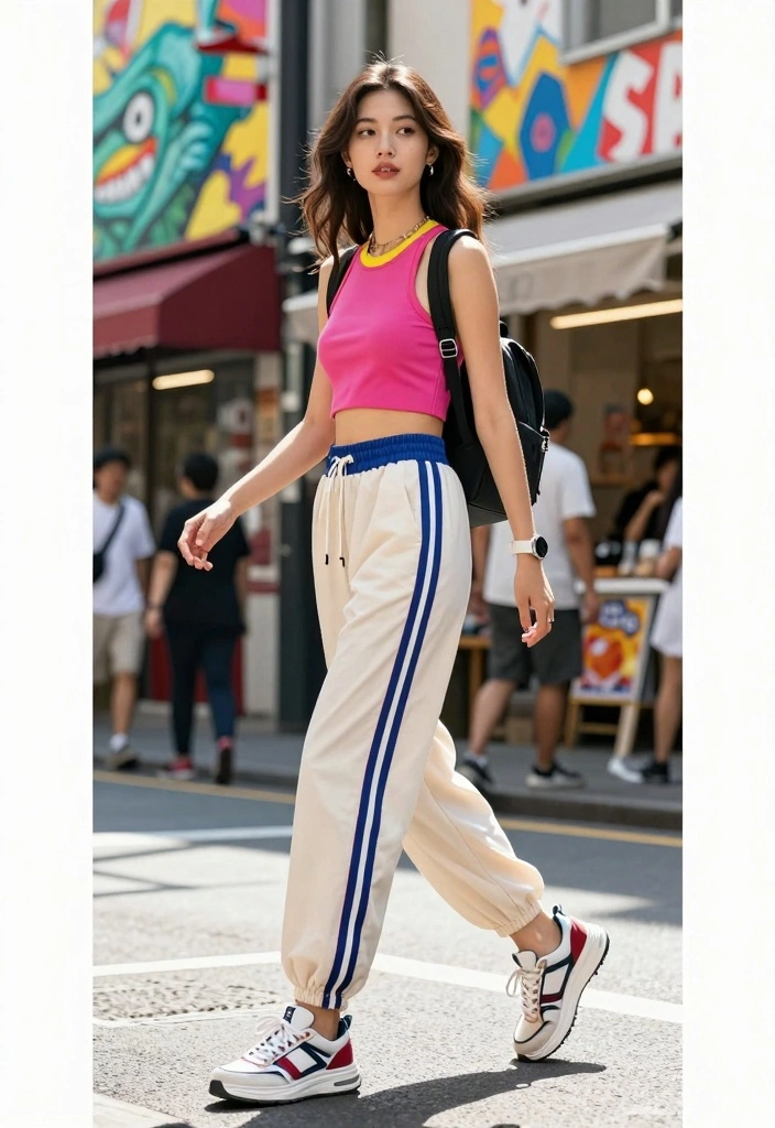 14 Sustainable Hakama Pants Outfit Ideas For Women - 5. Sporty Street Style 1