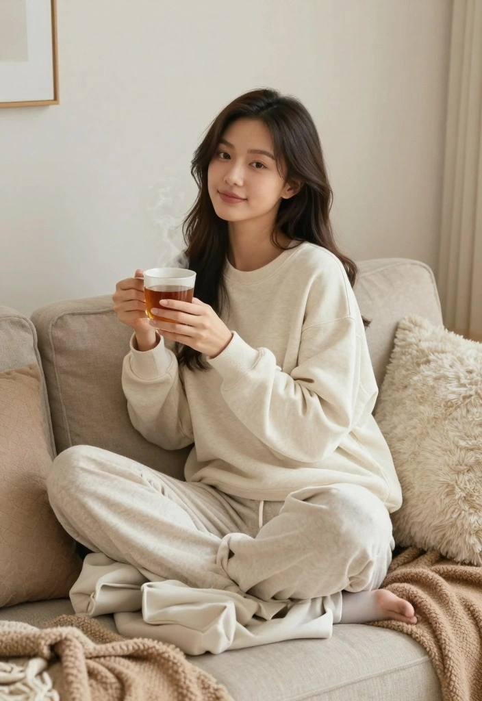 14 Sustainable Hakama Pants Outfit Ideas For Women - 8. Cute & Comfy Lounge Wear 1