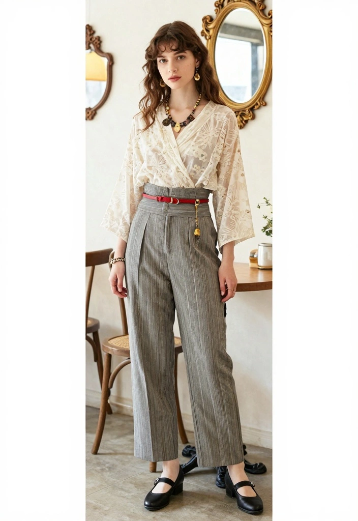 14 Sustainable Hakama Pants Outfit Ideas For Women - 9. Vintage Vibes 1