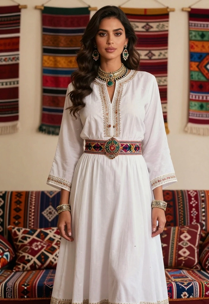 14 White Long Dress Outfit Ideas With Soft Elegance - 13. Cultural Fusion 1