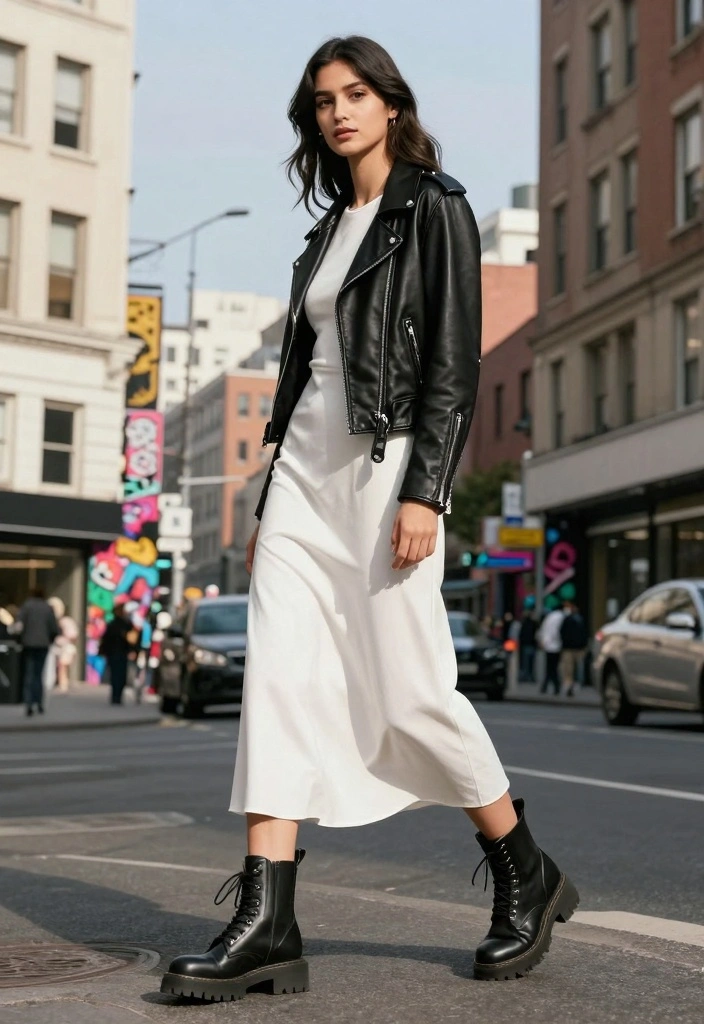 14 White Long Dress Outfit Ideas With Soft Elegance - 4. Chic Urban Explorer 1