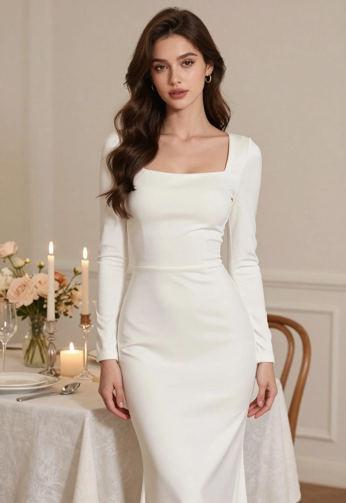 14 White Long Dress Outfit Ideas With Soft Elegance - 6. Date Night Delight 1