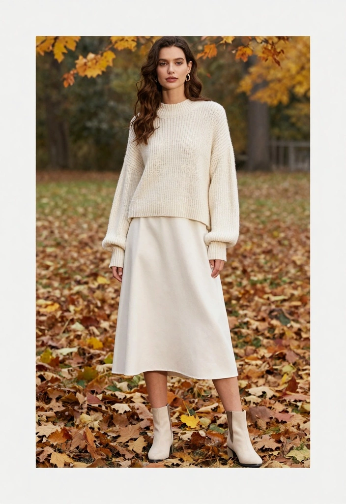 14 White Long Dress Outfit Ideas With Soft Elegance - 9. Layered for Autumn 1