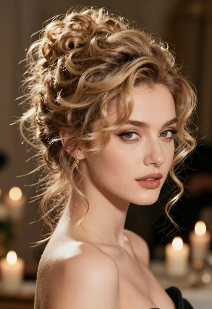 15 90s Long Layered Hair Ideas: Timeless Volume - 13. Curly Updo with Loose Layers 1