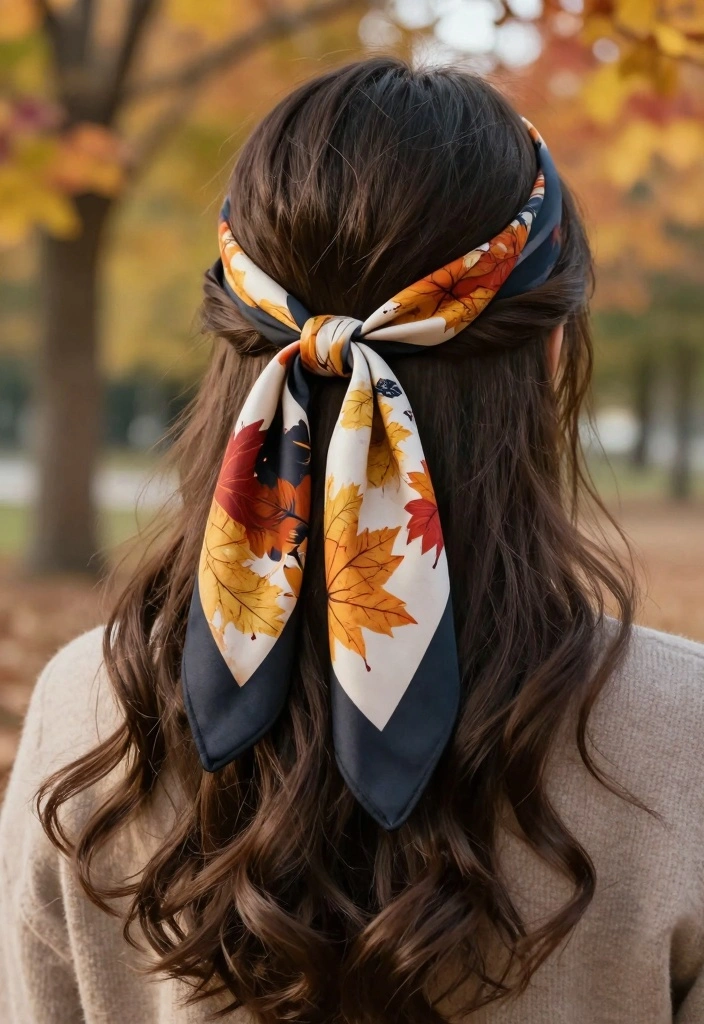 15 Autumn Hair Ideas Perfect Fall Refresh - 13. Chic Hair Scarves 1