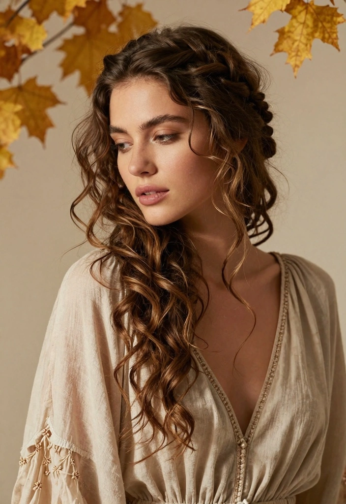 15 Autumn Hair Ideas Perfect Fall Refresh - 6. Loose Braided Crown 1