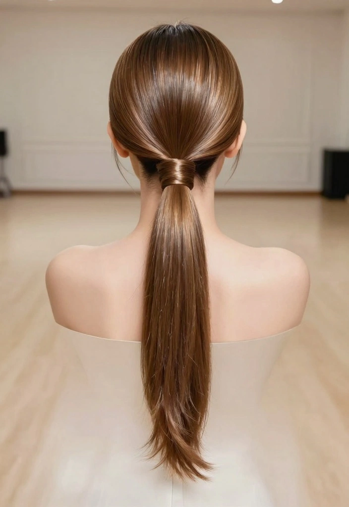 15 Ballroom Dance Hair Ideas: Elegant Polished Styles - 3. Sleek Low Ponytail 1