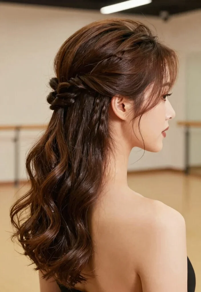 15 Ballroom Dance Hair Ideas: Elegant Polished Styles - 7. Half-Up Twist 1