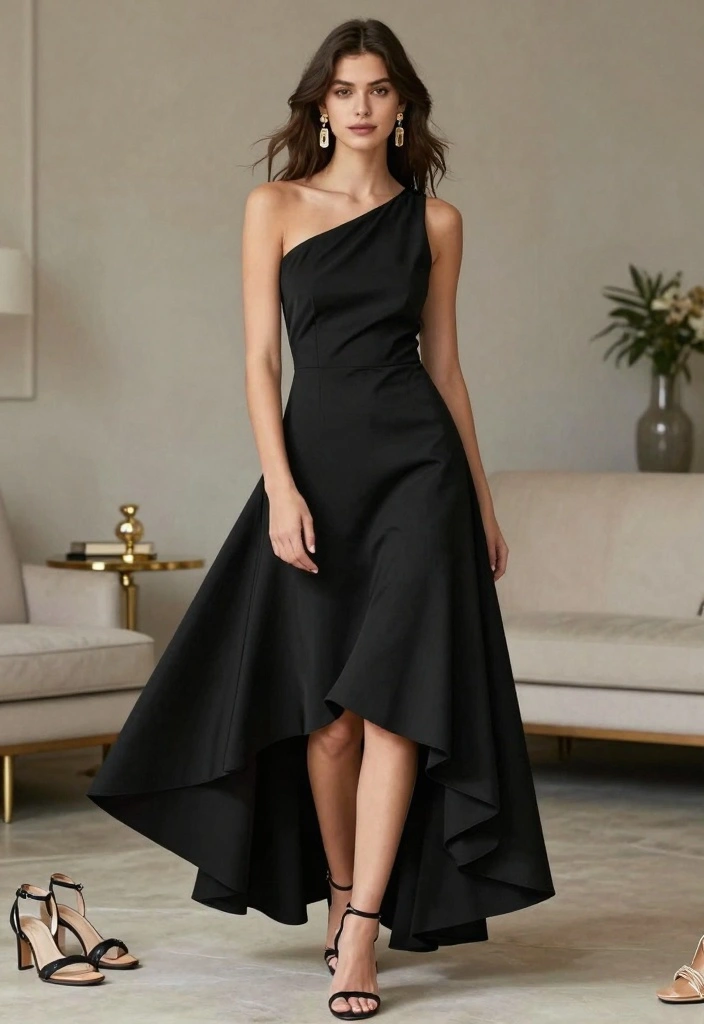15 Black Party Dress Outfit Ideas With Glam Energy - 10. Asymmetrical Designs 1