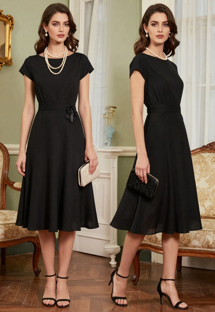 15 Black Party Dress Outfit Ideas With Glam Energy - 7. Vintage-Inspired Black Dress 1