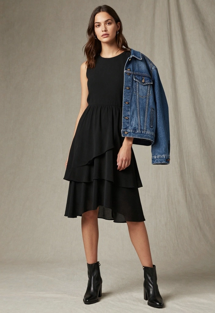 15 Black Party Dress Outfit Ideas With Glam Energy - 9. Layered Midi Dress 1