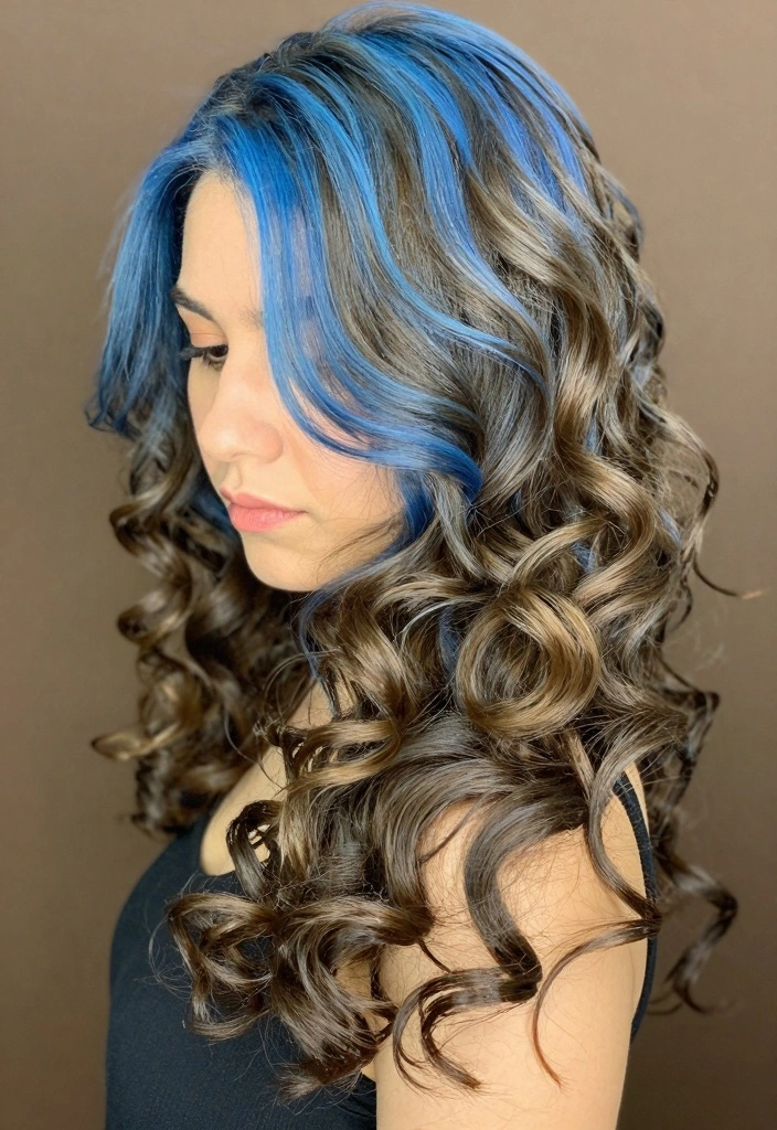 15 Blue Highlights in Brown Hair Ideas: Bold Accent Styles to Rock - 11. Blueberry Brown Blend 1