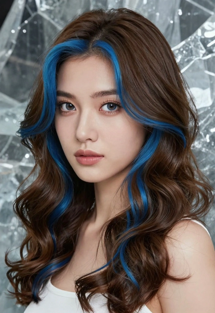 15 Blue Highlights in Brown Hair Ideas: Bold Accent Styles to Rock - 15. Arctic Blue Dream 1