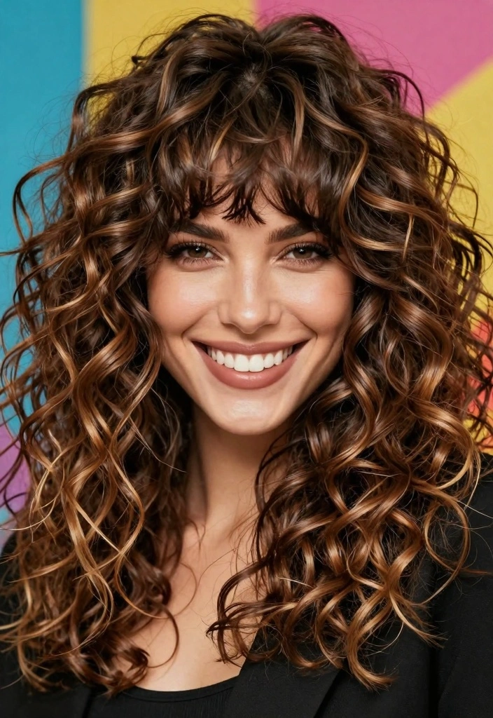 15 Brown Hair With Caramel Highlights Ideas Sweet Dimension - 5. Caramel Highlights With Bangs 1