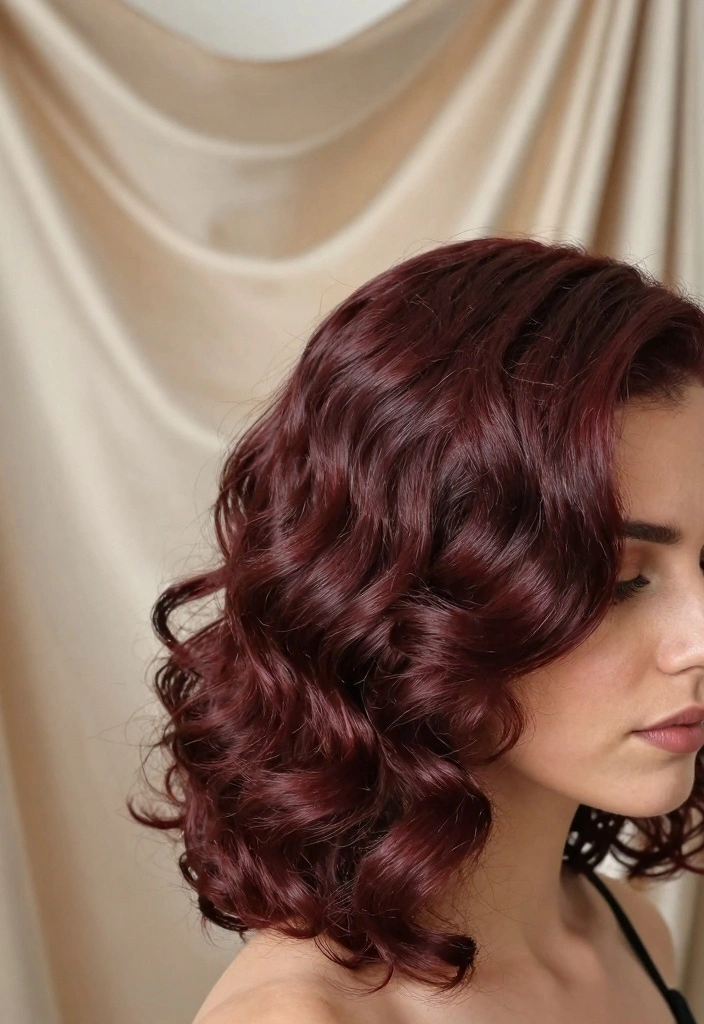 15 Colored Curly Hair Ideas: Playful Vibrant Style - 4. Bold Burgundy Waves 1