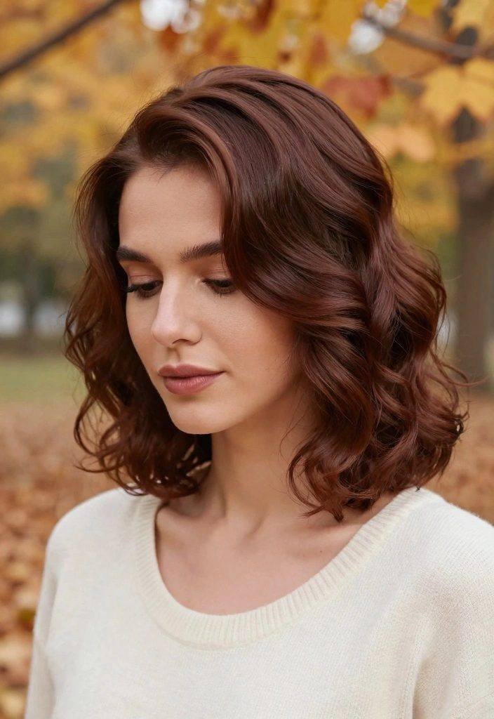 15 Dark Autumn Hair Color Ideas: Deep Warm Shades - 1. Rich Mahogany Bliss 1