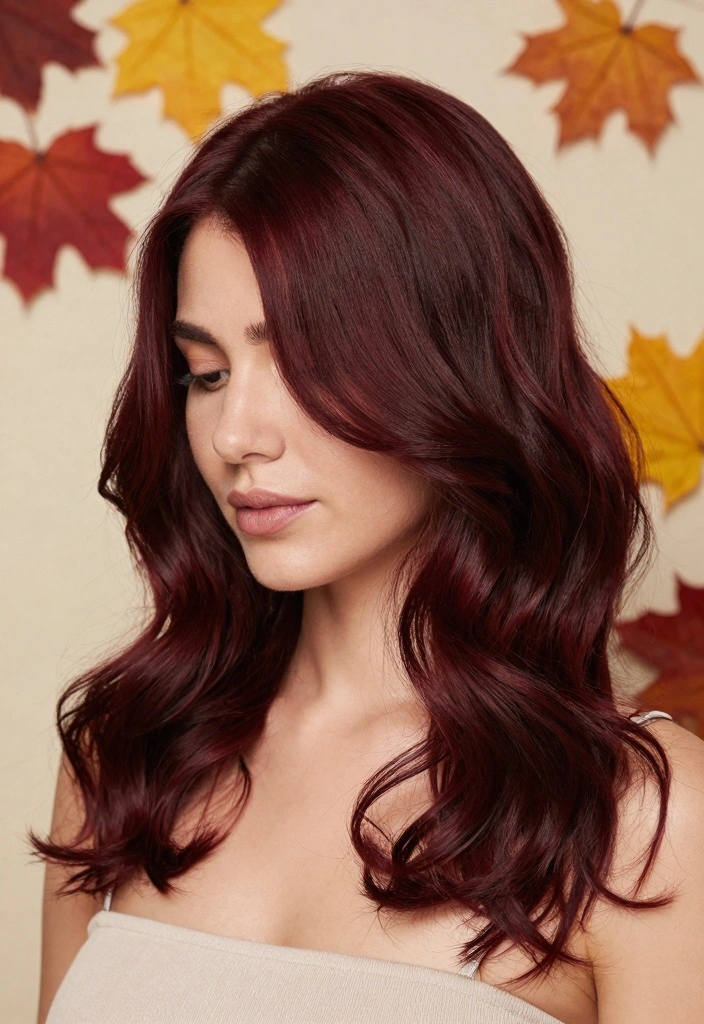 15 Dark Autumn Hair Color Ideas: Deep Warm Shades - 11. Dark Burgundy Vibes 1