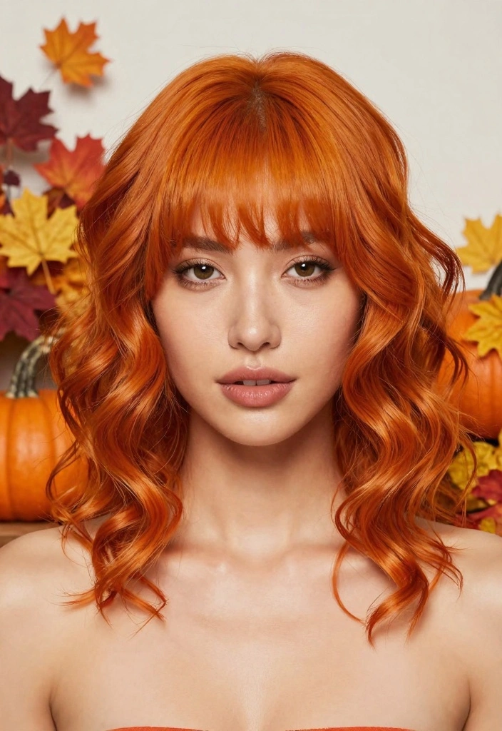 15 Dark Autumn Hair Color Ideas: Deep Warm Shades - 6. Spiced Pumpkin Blend 1