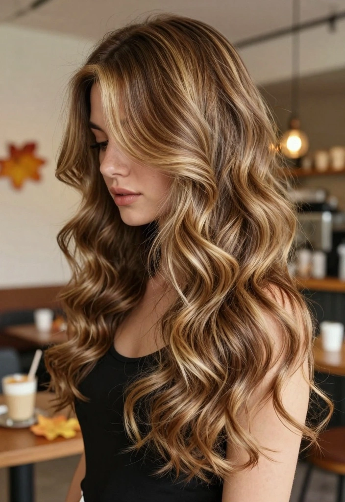 15 Dark Autumn Hair Color Ideas: Deep Warm Shades - 8. Gold Brown Highlights 1
