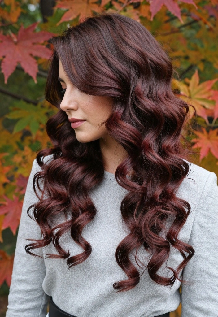 15 Dark Autumn Hair Color Ideas: Deep Warm Shades - 9. Berry Infused Brunette 1