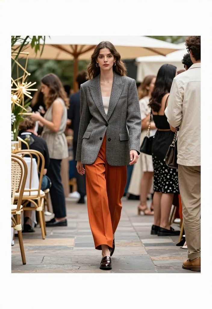 15 Day Party Outfit Ideas For Women: Eco-Friendly Edition - 15. Chic Blazer with Wide Leg Pants 1
