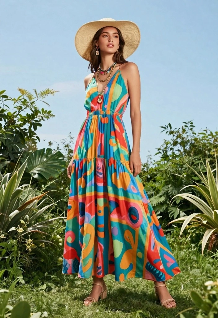 15 Dress To Impress 1950s Outfit Ideas With Retro Charm - 12. The Artistic Maxi Dress 1