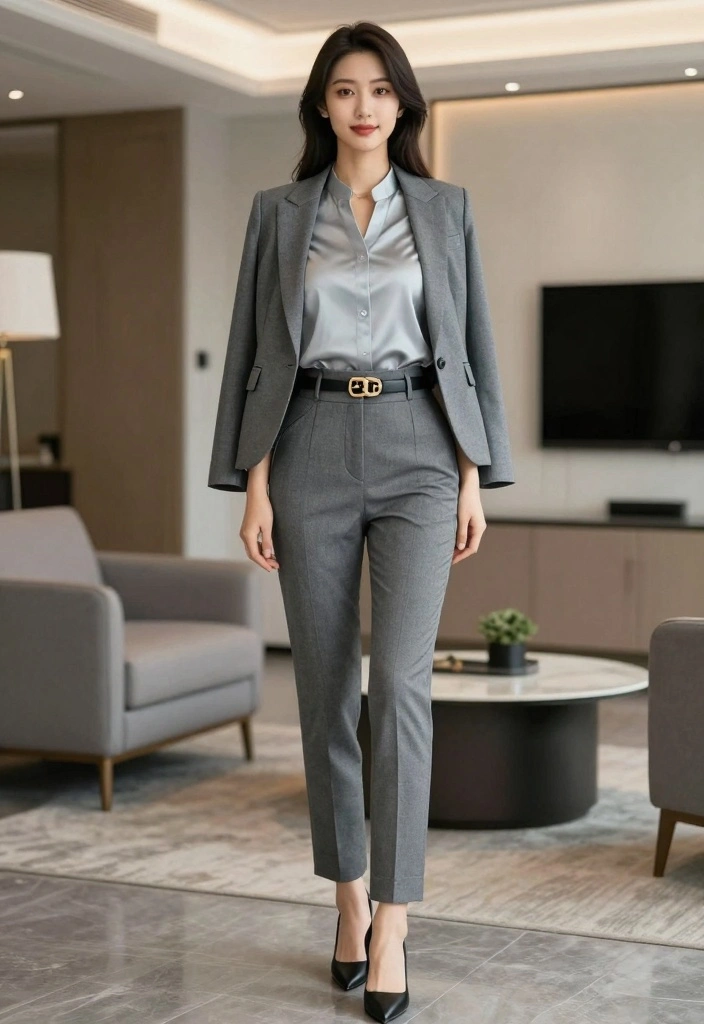 15 Grey Dress Pants Outfit Ideas For Polished Looks - 15. Timeless Pencil Skirt Alternative 1