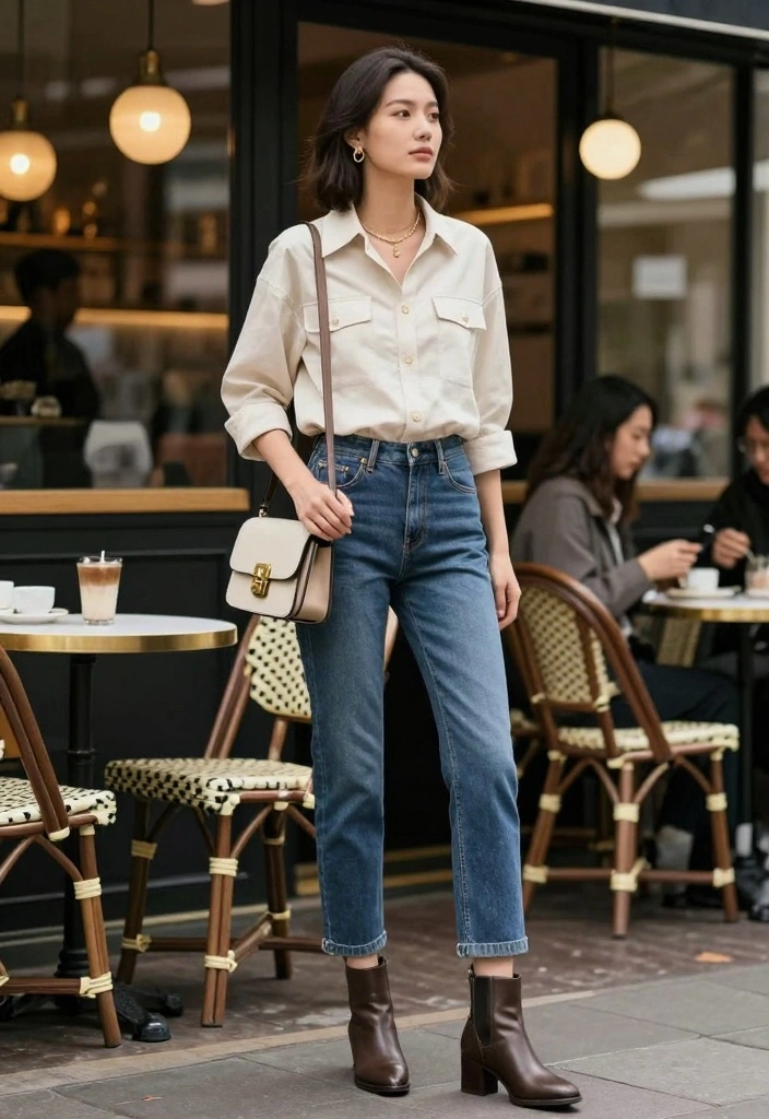 15 Indigo Jeans Outfit Ideas For Women - 13. Trendy with a Shacket 1