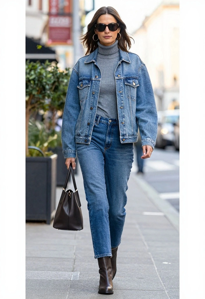 15 Indigo Jeans Outfit Ideas For Women - 2. Layered Looks with a Denim Jacket 1