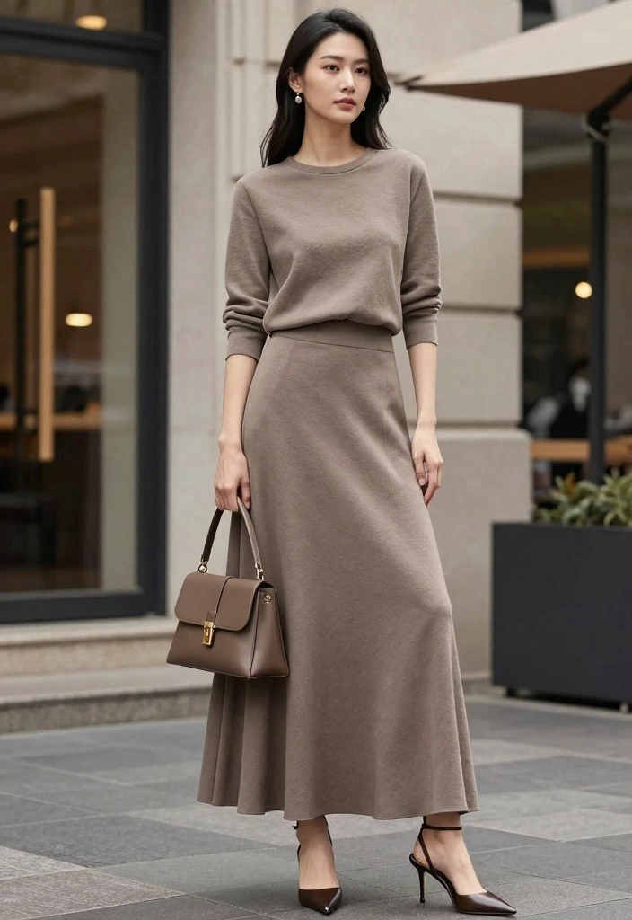 15 Maxi Skirt Outfit Ideas For Black Women - 10. Monochrome Magic with a Maxi Skirt 1