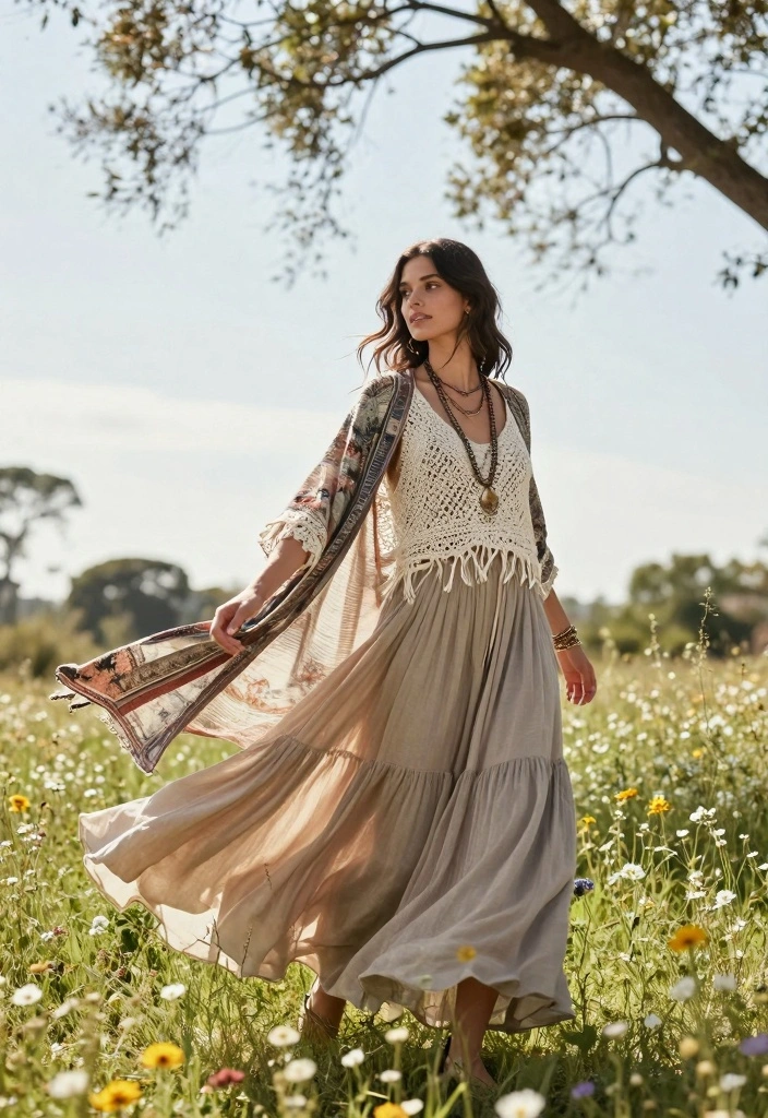 15 Maxi Skirt Outfit Ideas For Black Women - 6. Bohemian Vibes with a Maxi Skirt 1