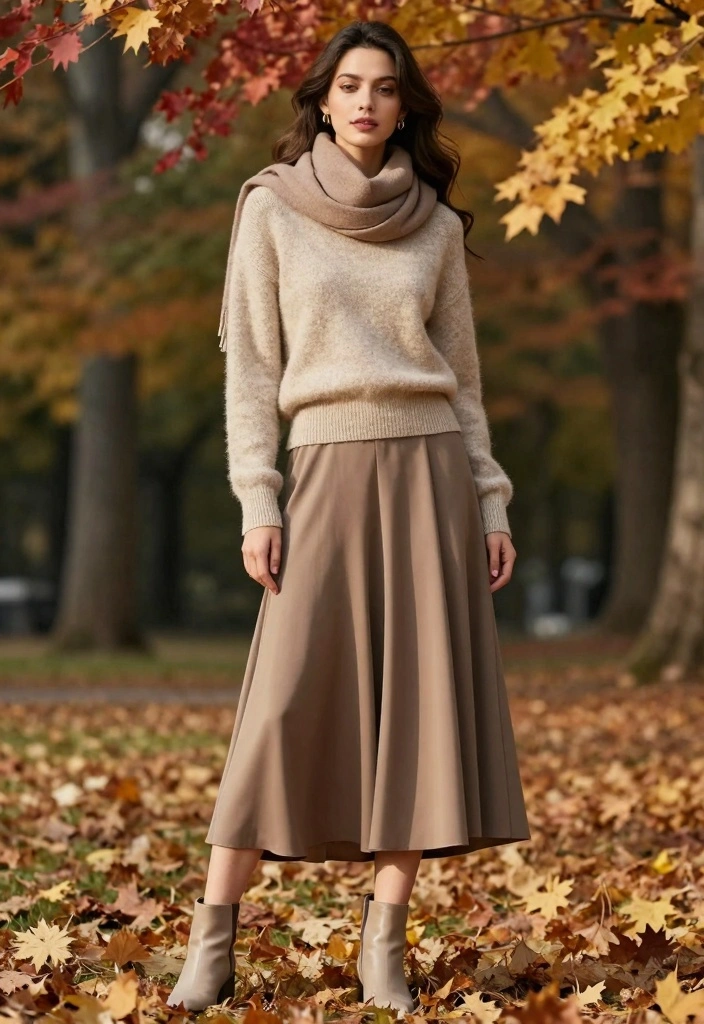 15 Maxi Skirt Outfit Ideas For Black Women - 7. Maxi Skirt with a Sweater for Fall 1
