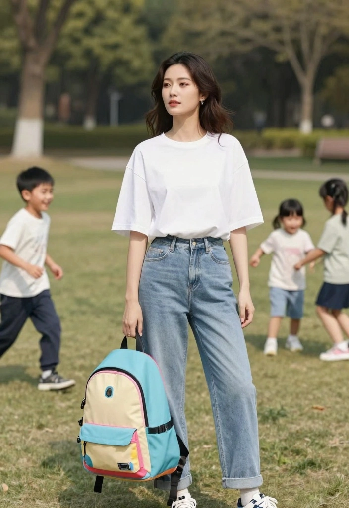 15 Mid Rise Jeans Outfit Ideas For Women - 10. Relaxed Family Outing 1